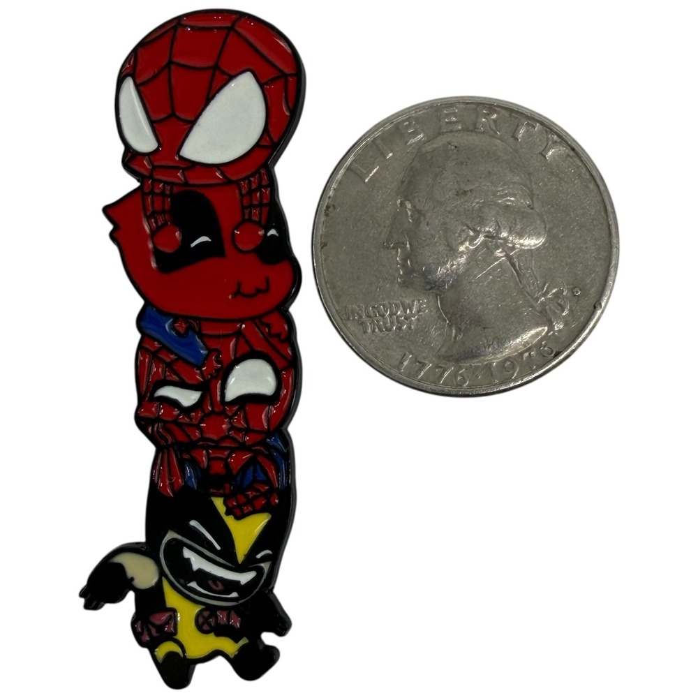 Marvel Superheroes Stacked Enamel Pin Spider‎ Man Deadpool Wolverine
